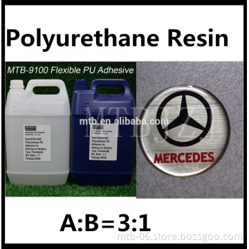 Yellow Resiatance PU Doming Resin Wholesale Price of Polyurethane Logo Resin